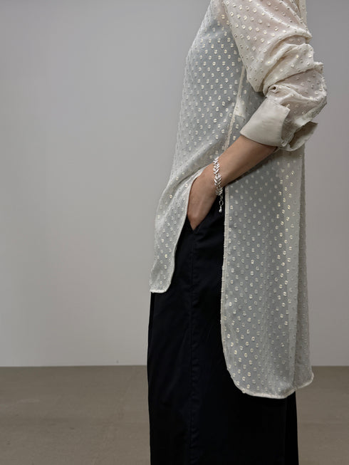 sheer dot dress shirt